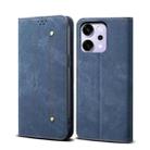 For OPPO Reno14 5G Global Denim Texture Casual Style Horizontal Flip Leather Case(Blue) - 1