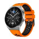 For Huawei Watch GT3 Pro 46mm Two Color Round Hole Silicone Watch Band(Orange Black) - 1