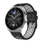 For Huawei Watch GT3 Pro 46mm Two Color Round Hole Silicone Watch Band(Black Grey) - 1