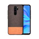 For Xiaomi Redmi 9 Shockproof Splicing PU + Cloth Texture PC + TPU Protective Case(Brown) - 1