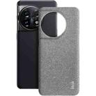 For OnePlus 11 5G imak Ruiyi Series Cloth Texture PU + PC Phone Case(Light Grey) - 1