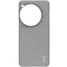 For OnePlus Ace 3 / 12R imak Ruiyi Series Cloth Texture PU + PC Phone Case(Light Grey) - 3