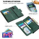 For Samsung Galaxy A91 Skin Feel Detachable Magnetic Zipper Horizontal Flip PU Leather Case with Multi-Card Slots & Holder & Wallet & Photo Frame & Lanyard(Green) - 5