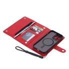 For iPhone 14 Pro Max ViLi GHB Series MagSafe Magnetic Zipper Leather Phone Case(Red) - 1