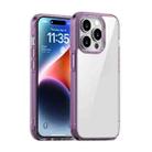 For iPhone 15 Pro iPAKY Aurora Series Shockproof PC + TPU Protective Phone Case(Transparent Purple) - 1