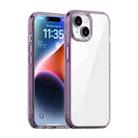 For iPhone 15 iPAKY Aurora Series Shockproof PC + TPU Protective Phone Case(Transparent Purple) - 1