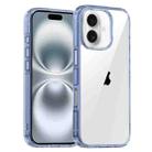 For iPhone 16 iPAKY Aurora Series Shockproof PC + TPU Protective Phone Case(Transparent Blue) - 1
