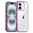 For iPhone 16 iPAKY Aurora Series Shockproof PC + TPU Protective Phone Case(Transparent Purple) - 1