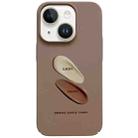 For iPhone 14 Plus Painted Pattern Skin-friendly PC Phone Case(Coffee Pigment) - 1