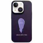 For iPhone 14 Plus Painted Pattern Skin-friendly PC Phone Case(Purple Pigment) - 1
