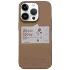 For iPhone 14 Pro Painted Pattern Skin-friendly PC Phone Case(Coffee-Beige Label) - 1