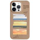 For iPhone 14 Pro Painted Pattern Skin-friendly PC Phone Case(Coffee+Sunset) - 1