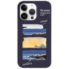 For iPhone 14 Pro Painted Pattern Skin-friendly PC Phone Case(Purple+Sunset) - 1