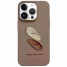 For iPhone 14 Pro Painted Pattern Skin-friendly PC Phone Case(Coffee Pigment) - 1