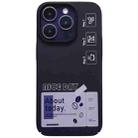 For iPhone 14 Pro Max Painted Pattern Skin-friendly PC Phone Case(Purple+Label) - 1