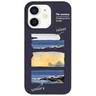 For iPhone 12 Painted Pattern Skin-friendly PC Phone Case(Purple+Sunset) - 1