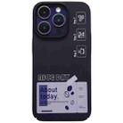 For iPhone 12 Pro Max Painted Pattern Skin-friendly PC Phone Case(Purple+Label) - 1