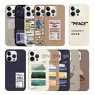 For iPhone 12 Pro Max Painted Pattern Skin-friendly PC Phone Case(Beige-Green Watercolor) - 2