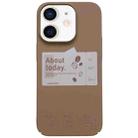 For iPhone 11 Painted Pattern Skin-friendly PC Phone Case(Coffee-Beige Label) - 1