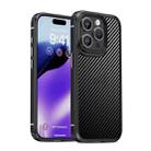 For iPhone 15 Pro Max iPAKY MG Series Carbon Fiber PC + TPU Protective Phone Case(Black) - 1