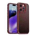 For iPhone 15 Pro Max iPAKY MG Series Carbon Fiber PC + TPU Protective Phone Case(Dark Red) - 1