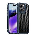 For iPhone 15 Pro iPAKY MG Series Carbon Fiber PC + TPU Protective Phone Case(Blue) - 1