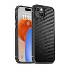 For iPhone 15 iPAKY MG Series Carbon Fiber PC + TPU Protective Phone Case(Black) - 1