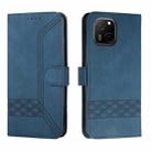 For Huawei Maimag A20 Cubic Skin Feel Flip Leather Phone Case(Blue) - 1