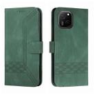 For Huawei Maimag A20 Cubic Skin Feel Flip Leather Phone Case(Green) - 1