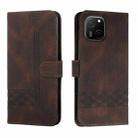 For Huawei Maimag A20 Cubic Skin Feel Flip Leather Phone Case(Brown) - 1