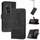 For Huawei Enjoy 70 Cubic Skin Feel Flip Leather Phone Case(Black) - 1