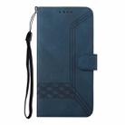 For Huawei Pura 70 Cubic Skin Feel Flip Leather Phone Case(Blue) - 3