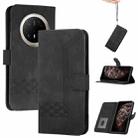 For Huawei Mate 70 Pro / Mate 70 Pro+ Cubic Skin Feel Flip Leather Phone Case(Black) - 1