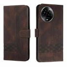 For Realme 11 Cubic Skin Feel Flip Leather Phone Case(Brown) - 1