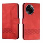 For Realme 11 Cubic Skin Feel Flip Leather Phone Case(Red) - 1