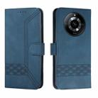 For Realme 11 Pro Cubic Skin Feel Flip Leather Phone Case(Blue) - 1