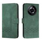 For Realme 11 Pro Cubic Skin Feel Flip Leather Phone Case(Green) - 1
