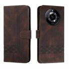 For Realme 11 Pro Cubic Skin Feel Flip Leather Phone Case(Brown) - 1