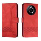 For Realme 11 Pro Cubic Skin Feel Flip Leather Phone Case(Red) - 1