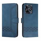 For Realme C53 Cubic Skin Feel Flip Leather Phone Case(Blue) - 1