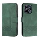 For Realme C53 Cubic Skin Feel Flip Leather Phone Case(Green) - 1