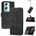 For OPPO A79 Cubic Skin Feel Flip Leather Phone Case(Black) - 1