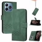 For Realme C63 / C61 Global Cubic Skin Feel Flip Leather Phone Case(Green) - 1