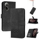 For Realme  12 Lite / C67 4G Global Cubic Skin Feel Flip Leather Phone Case(Black) - 1