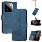 For Realme GT7 Pro Cubic Skin Feel Flip Leather Phone Case(Blue) - 1