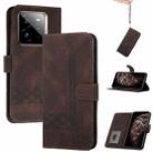 For Realme GT7 Pro Cubic Skin Feel Flip Leather Phone Case(Brown) - 1