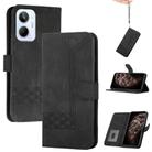 For Realme 10 4G Cubic Skin Feel Flip Leather Phone Case(Black) - 1