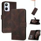 For Realme 10 4G Cubic Skin Feel Flip Leather Phone Case(Brown) - 1