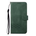 For Realme 10 Pro Cubic Skin Feel Flip Leather Phone Case(Green) - 3