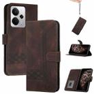 For Realme 14 / P3 5G Global Cubic Skin Feel Flip Leather Phone Case(Brown) - 1
